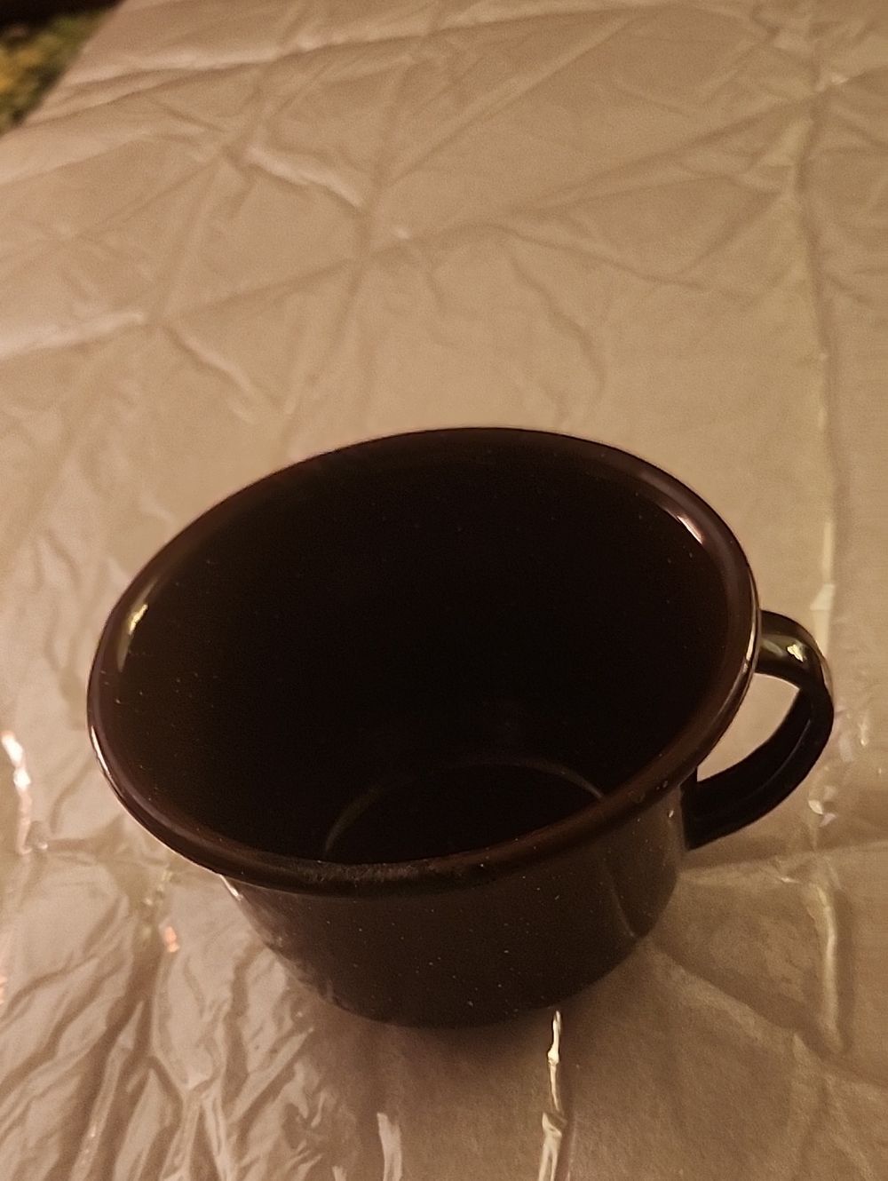 Dark Brown Speckled Enamel Coffee Mug